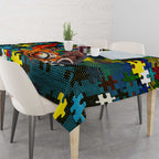 Titans Autism Awareness Tablecloth Puzzle Flames Rugby Ball