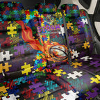 Storm Autism Awareness Back Car Seat Cover Puzzle Flames Rugby Ball