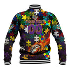 Storm Autism Awareness Baseball Jacket Puzzle Flames Rugby Ball