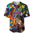 Storm Autism Awareness Baseball Jersey Puzzle Flames Rugby Ball