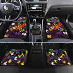 Storm Autism Awareness Car Mats Puzzle Flames Rugby Ball