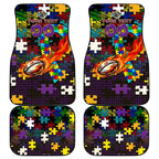 Storm Autism Awareness Car Mats Puzzle Flames Rugby Ball