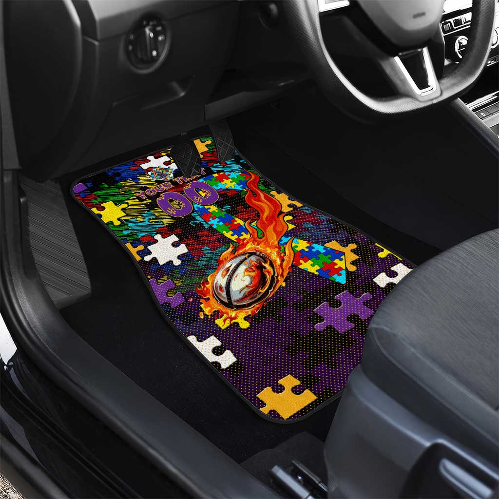 Storm Autism Awareness Car Mats Puzzle Flames Rugby Ball