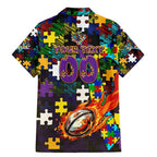 Storm Autism Awareness Family Matching Mermaid Dress and Hawaiian Shirt Puzzle Flames Rugby Ball