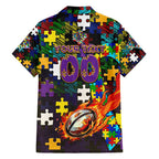 Storm Autism Awareness Family Matching Off Shoulder Maxi Dress and Hawaiian Shirt Puzzle Flames Rugby Ball