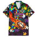 Storm Autism Awareness Family Matching Tank Maxi Dress and Hawaiian Shirt Puzzle Flames Rugby Ball