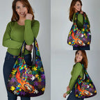 Storm Autism Awareness Grocery Bag Puzzle Flames Rugby Ball
