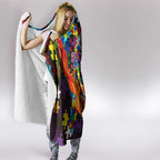 Storm Autism Awareness Hooded Blanket Puzzle Flames Rugby Ball