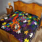 Storm Autism Awareness Quilt Puzzle Flames Rugby Ball