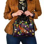 Storm Autism Awareness Shoulder Handbag Puzzle Flames Rugby Ball