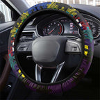 Storm Autism Awareness Steering Wheel Cover Puzzle Flames Rugby Ball