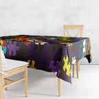 Storm Autism Awareness Tablecloth Puzzle Flames Rugby Ball