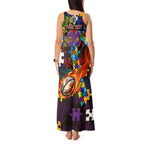 Storm Autism Awareness Tank Maxi Dress Puzzle Flames Rugby Ball