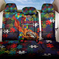 Knights Autism Awareness Back Car Seat Cover Puzzle Flames Rugby Ball