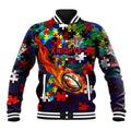 Knights Autism Awareness Baseball Jacket Puzzle Flames Rugby Ball