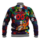 Knights Autism Awareness Baseball Jacket Puzzle Flames Rugby Ball
