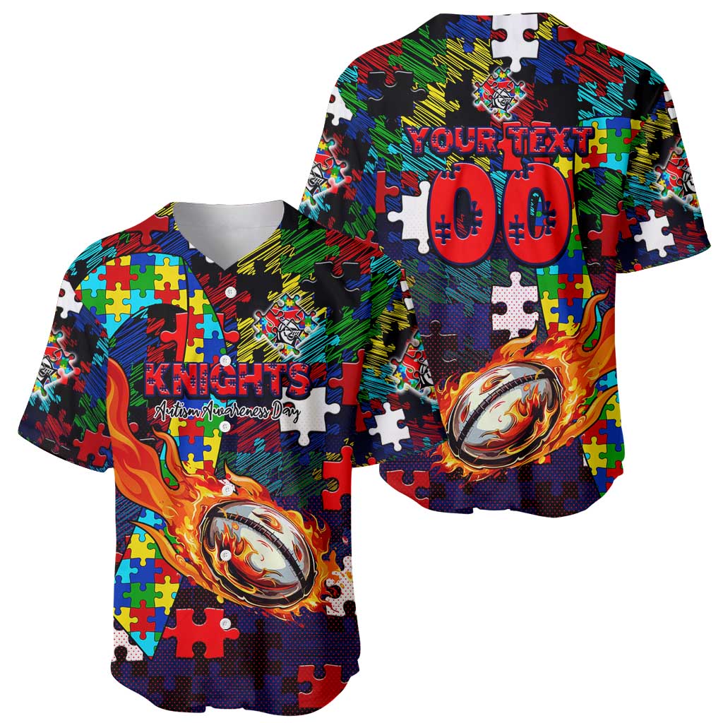 Knights Autism Awareness Baseball Jersey Puzzle Flames Rugby Ball