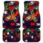 Knights Autism Awareness Car Mats Puzzle Flames Rugby Ball