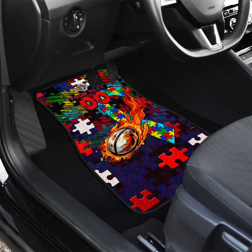 Knights Autism Awareness Car Mats Puzzle Flames Rugby Ball