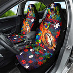 Knights Autism Awareness Car Seat Cover Puzzle Flames Rugby Ball