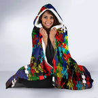 Knights Autism Awareness Hooded Blanket Puzzle Flames Rugby Ball