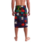 Knights Autism Awareness Lavalava Puzzle Flames Rugby Ball