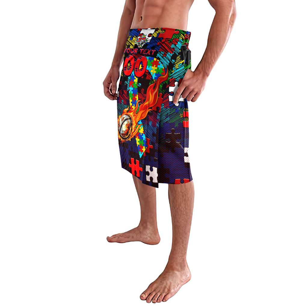Knights Autism Awareness Lavalava Puzzle Flames Rugby Ball