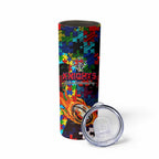 Knights Autism Awareness Skinny Tumbler Puzzle Flames Rugby Ball