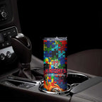 Knights Autism Awareness Skinny Tumbler Puzzle Flames Rugby Ball