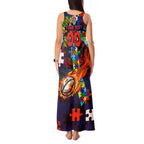 Knights Autism Awareness Tank Maxi Dress Puzzle Flames Rugby Ball