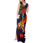 Knights Autism Awareness Tank Maxi Dress Puzzle Flames Rugby Ball