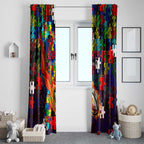 Knights Autism Awareness Window Curtain Puzzle Flames Rugby Ball