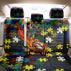 Cowboys Autism Awareness Back Car Seat Cover Puzzle Flames Rugby Ball