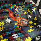 Cowboys Autism Awareness Back Car Seat Cover Puzzle Flames Rugby Ball