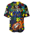 Cowboys Autism Awareness Baseball Jersey Puzzle Flames Rugby Ball
