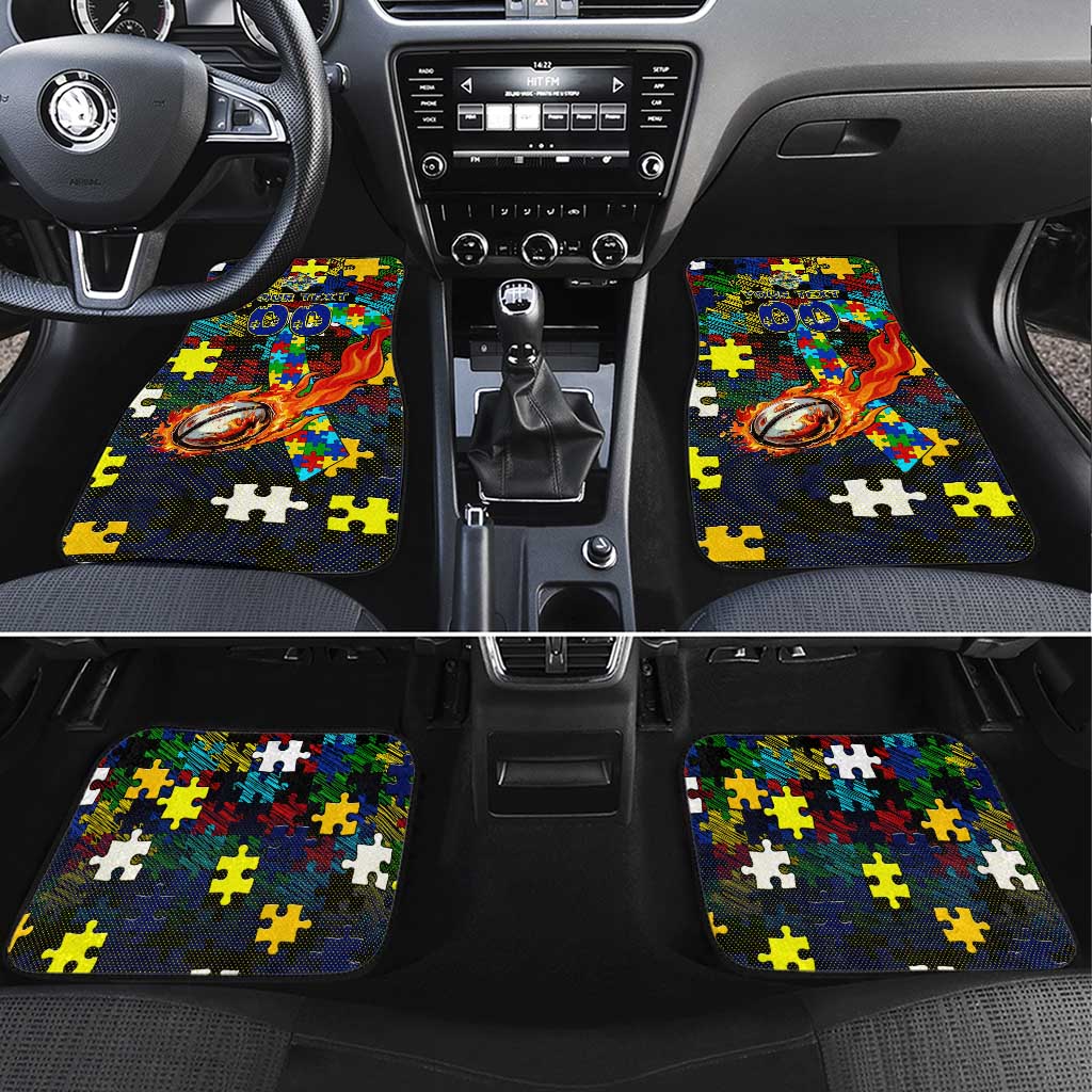 Cowboys Autism Awareness Car Mats Puzzle Flames Rugby Ball