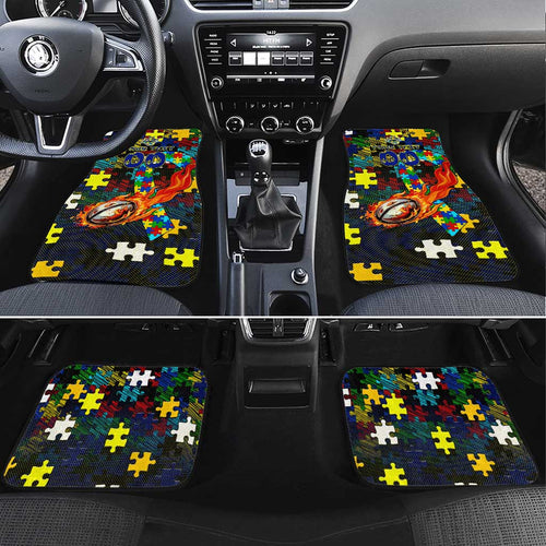 Cowboys Autism Awareness Car Mats Puzzle Flames Rugby Ball