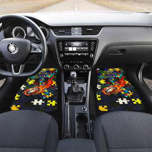 Cowboys Autism Awareness Car Mats Puzzle Flames Rugby Ball