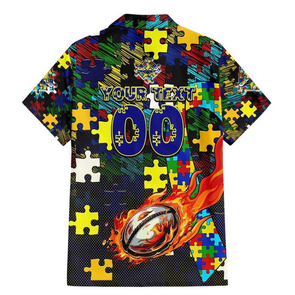 Cowboys Autism Awareness Family Matching Mermaid Dress and Hawaiian Shirt Puzzle Flames Rugby Ball