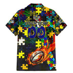 Cowboys Autism Awareness Family Matching Mermaid Dress and Hawaiian Shirt Puzzle Flames Rugby Ball