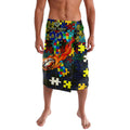 Cowboys Autism Awareness Lavalava Puzzle Flames Rugby Ball