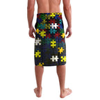 Cowboys Autism Awareness Lavalava Puzzle Flames Rugby Ball