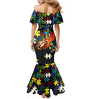 Cowboys Autism Awareness Mermaid Dress Puzzle Flames Rugby Ball