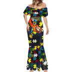 Cowboys Autism Awareness Mermaid Dress Puzzle Flames Rugby Ball
