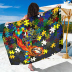 Cowboys Autism Awareness Sarong Puzzle Flames Rugby Ball