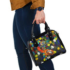Cowboys Autism Awareness Shoulder Handbag Puzzle Flames Rugby Ball