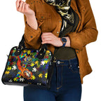 Cowboys Autism Awareness Shoulder Handbag Puzzle Flames Rugby Ball