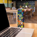 Cowboys Autism Awareness Skinny Tumbler Puzzle Flames Rugby Ball