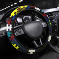 Cowboys Autism Awareness Steering Wheel Cover Puzzle Flames Rugby Ball