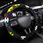 Cowboys Autism Awareness Steering Wheel Cover Puzzle Flames Rugby Ball